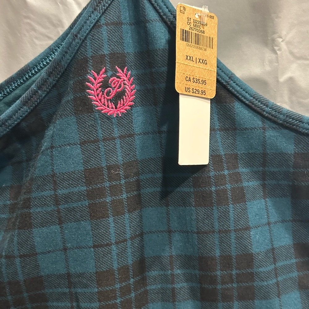 Victoria's Secret Pink Teal and Black Checkered Top